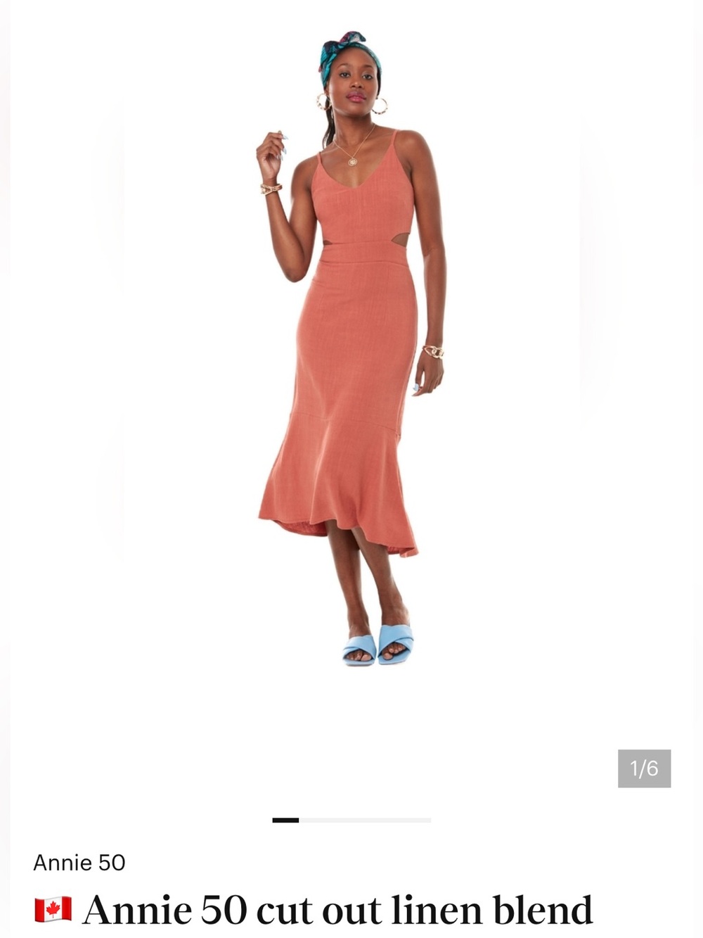 XS, Annie 50 sold out linen/viscose cut out midi dress very 30’s